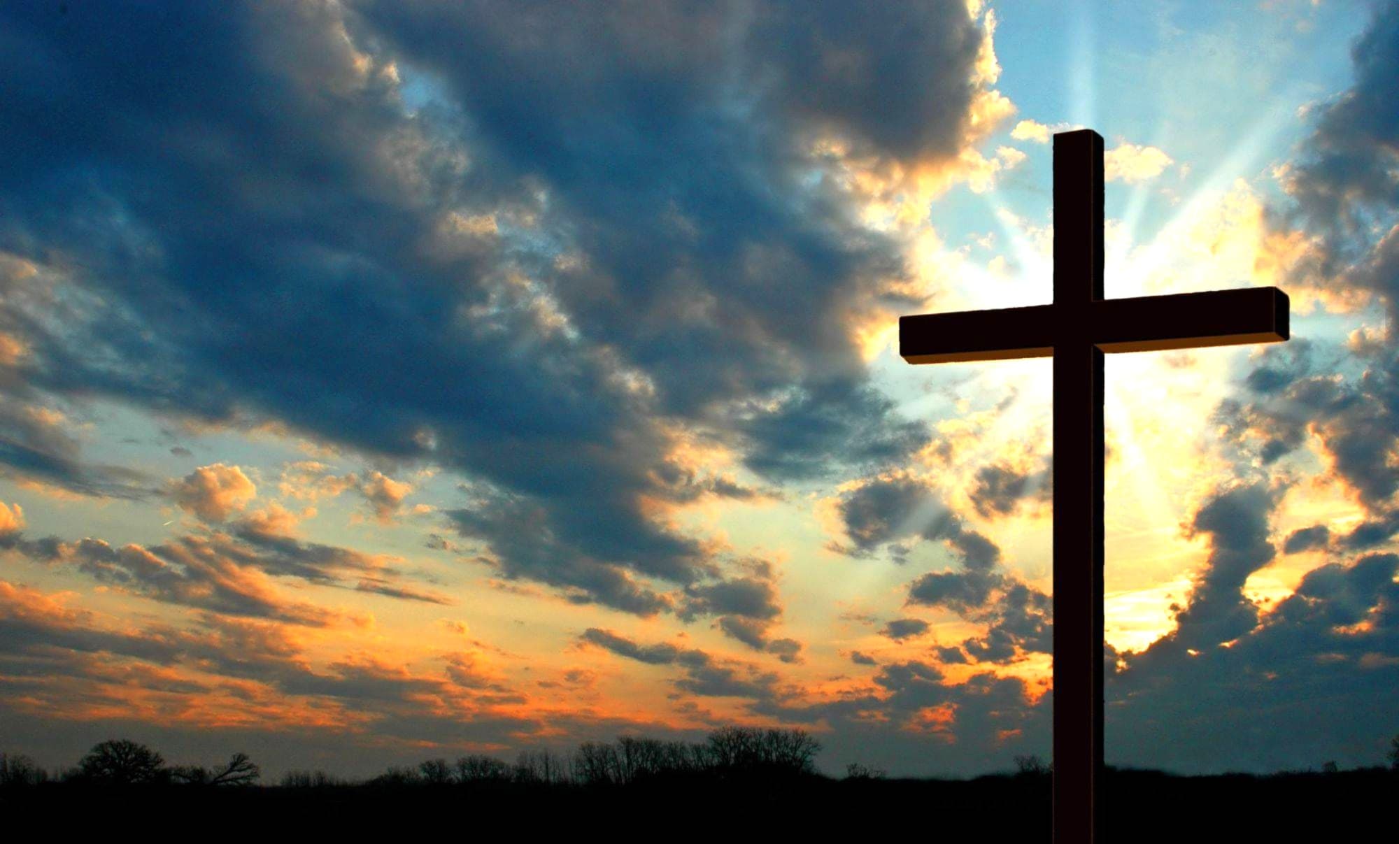 Cross banner at Hametown Baptist Church