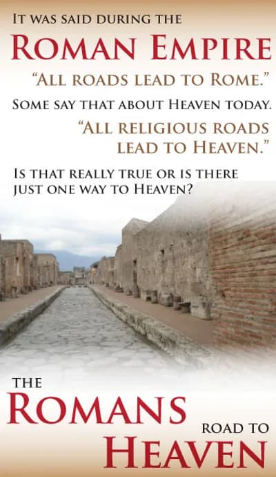 The cover of the gospel tract “The Romans’ Road to Heaven”